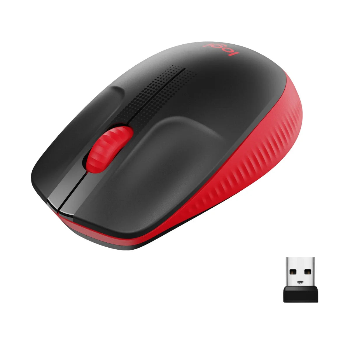 Logitech M190 Full Size Wireless Mouse -Red