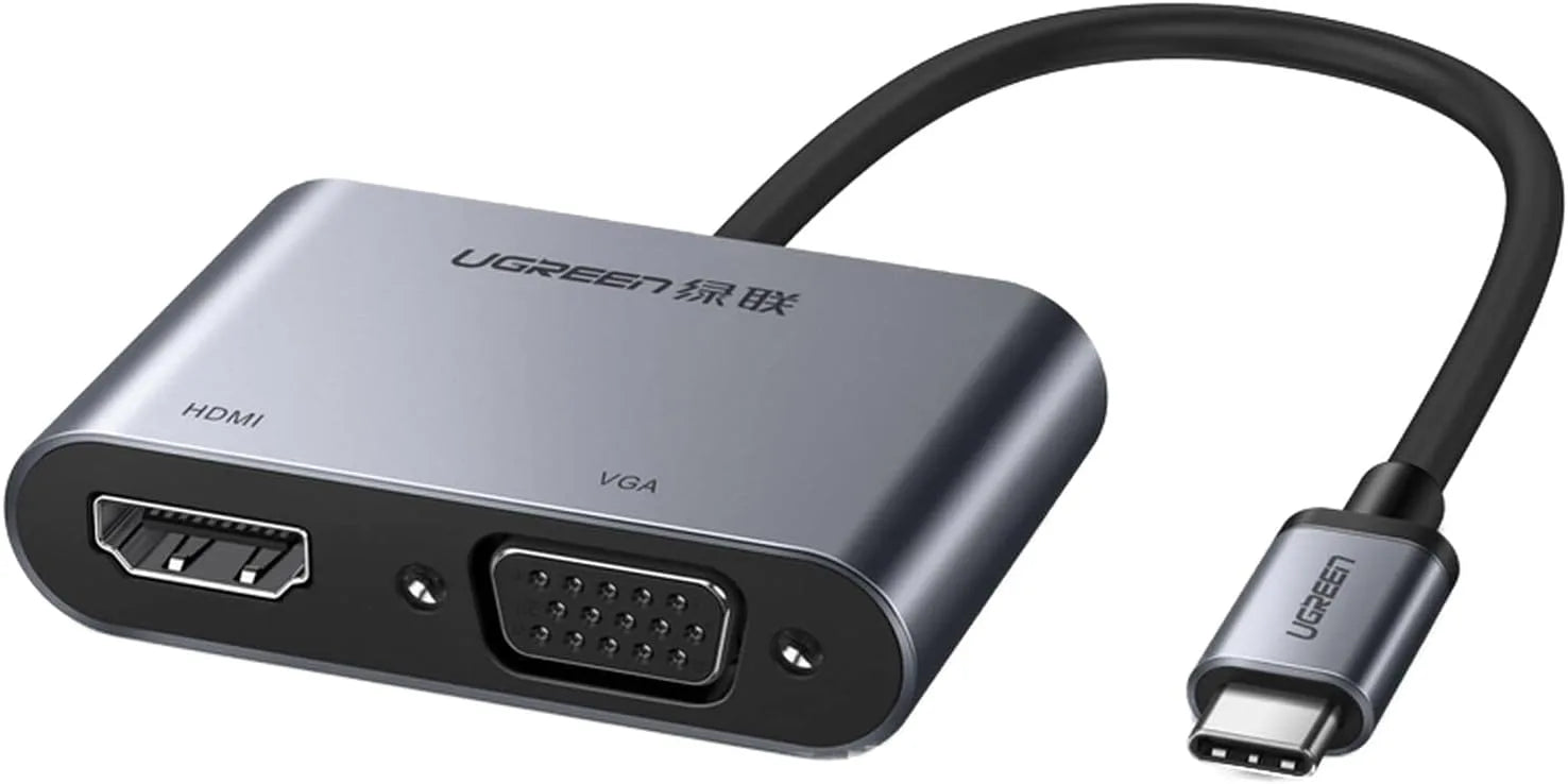 UGREEN CM162-50505 USB-C to HDMI + VGA +USB 3.0 Adapter with 100W PD – Space Gray