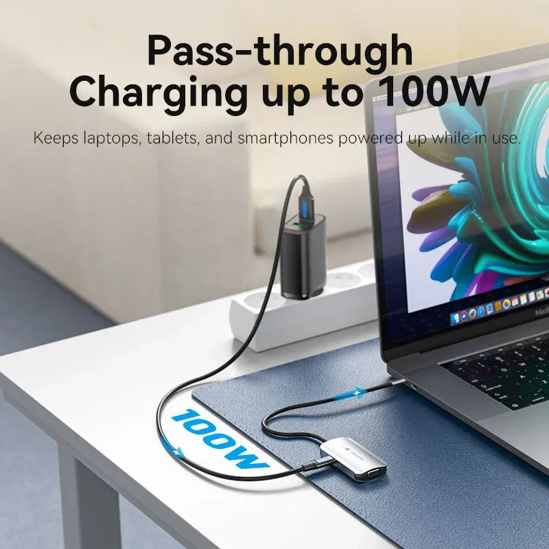 Vention USB-C 4-in-1 Docking Station – HDMI, VGA, USB 3.0, 100W PD Charging
