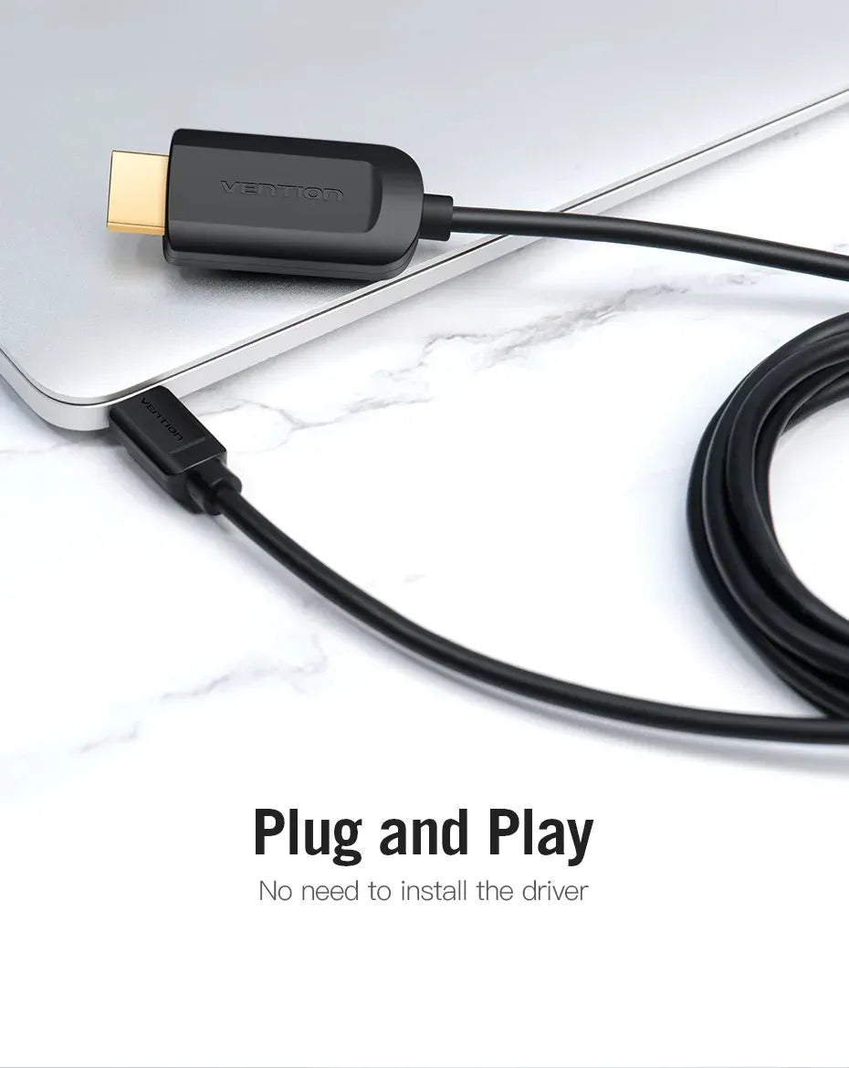 Vention USB-C to HDMI Cable – 2M, Black (VEN CGUBH)