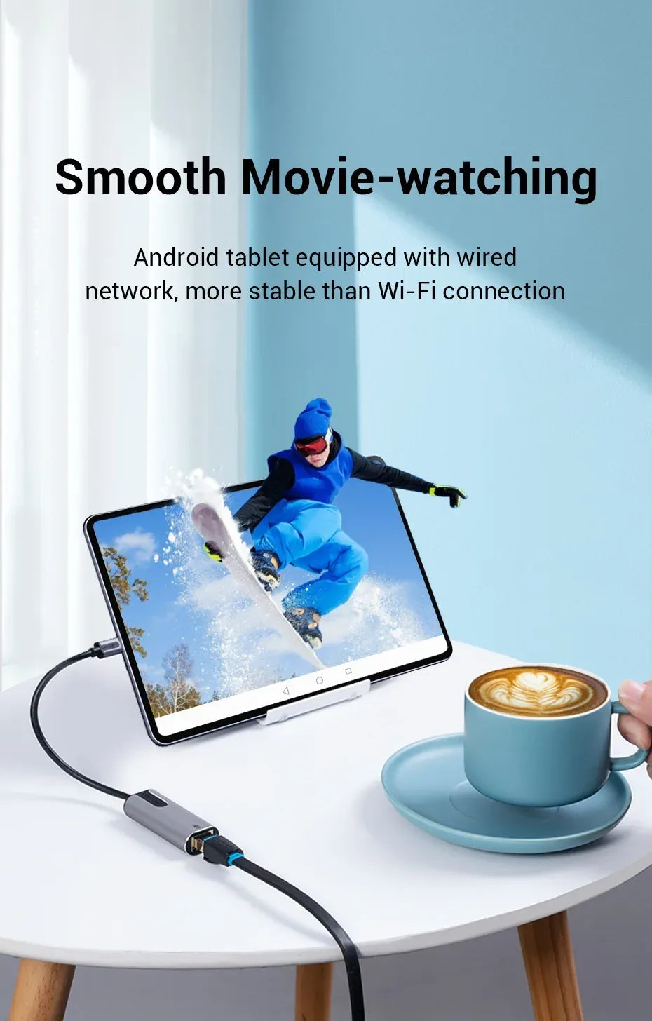 Vention USB-C to Gigabit Ethernet Adapter – 0.15M Cable, Gray Aluminum Alloy (VEN CFNHB)