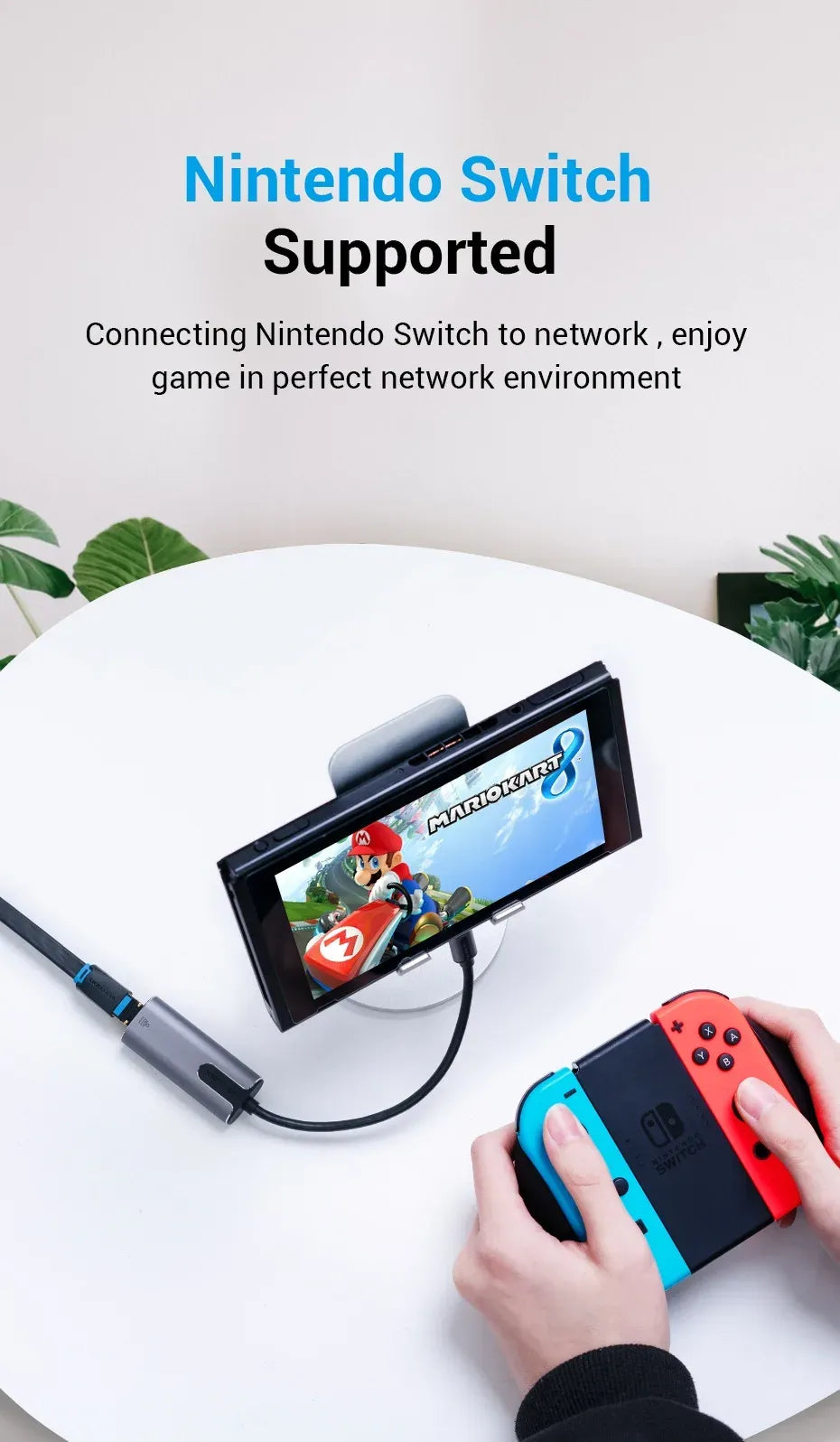 Vention USB-C to Gigabit Ethernet Adapter – 0.15M Cable, Gray Aluminum Alloy (VEN CFNHB)