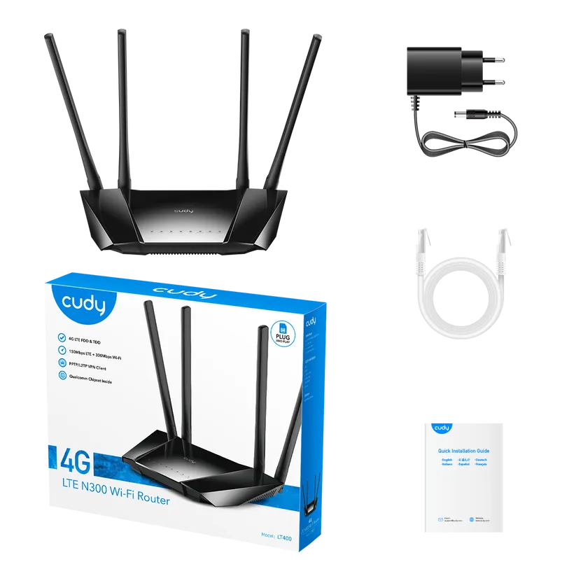 CUDY LT400 N300 WI-FI 4G LTE Router