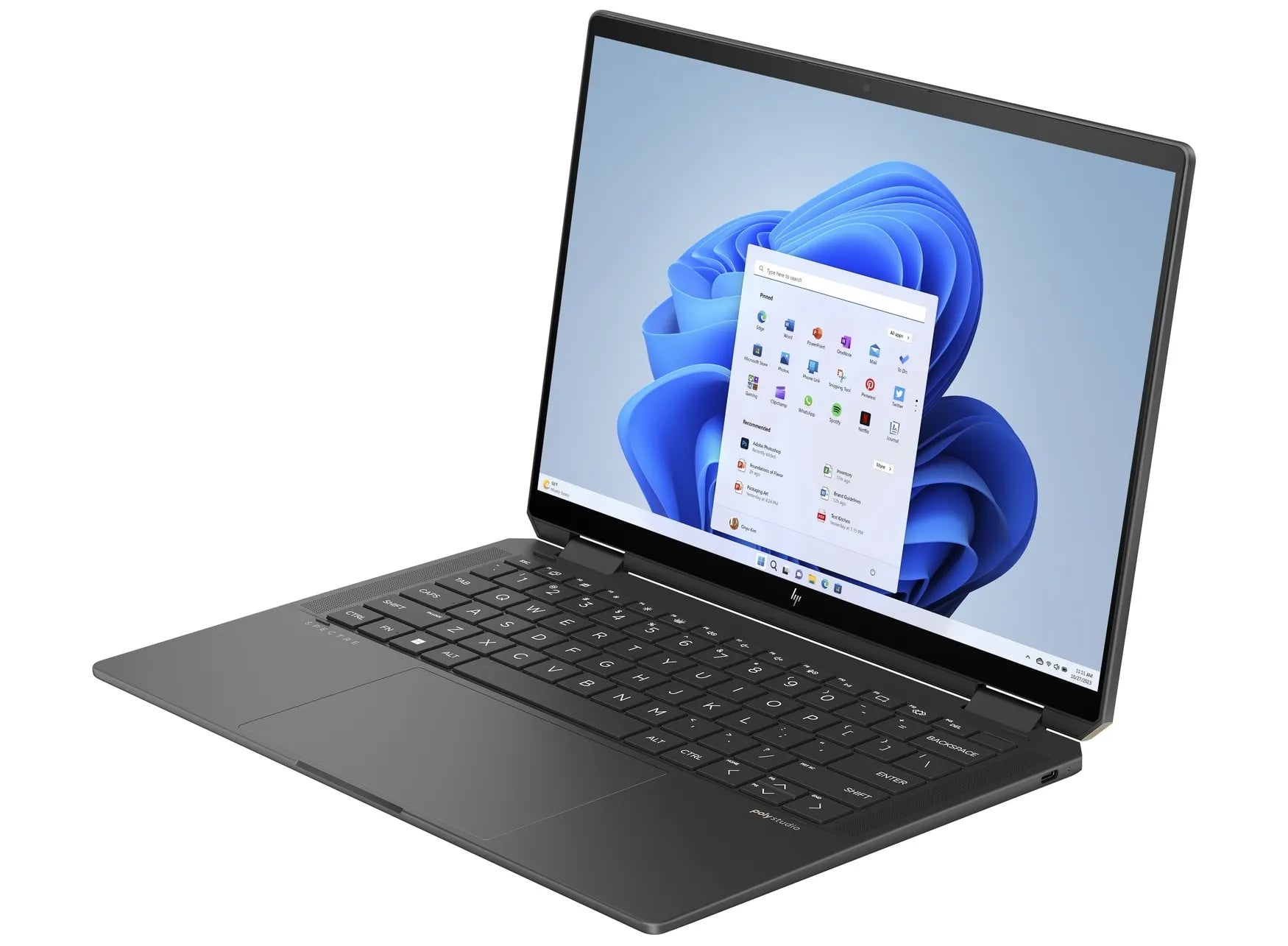 HP Spectre x360 2-in-1 14-eu0040ca Laptop Intel Core Ultra 7-155U 16 GB Onboard Ram 1TB PCIe Gen4 NVMe M.2 SSD Storage 14" diagonal 3K (2880 x 1800) OLED Display Windows 11 Home Poly Studio Speakers English Keyboard Nightfall Black