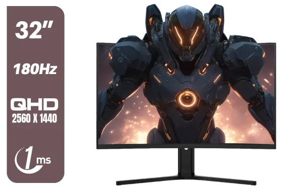 Dahua LM32-E330CA 32" 180Hz LED Monitor Adaptive-Sync Technology 1ms Response Time QHD 2560x1440 180Hz Refresh Rate