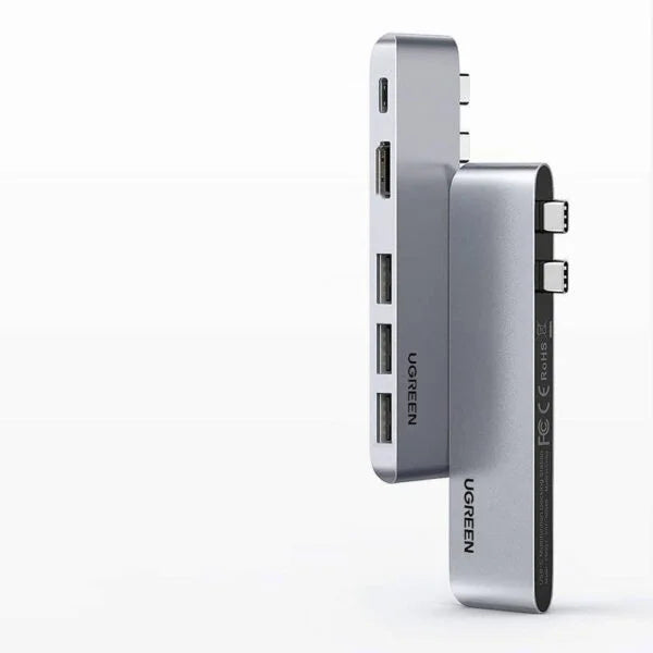 UGREEN multifunctional 5 IN 1 Dual USB-C HUB to USB Type C PD, HDMI 4K @ 30 Hz , 3x USB 3.0 for MacBook Pro CM251 60559