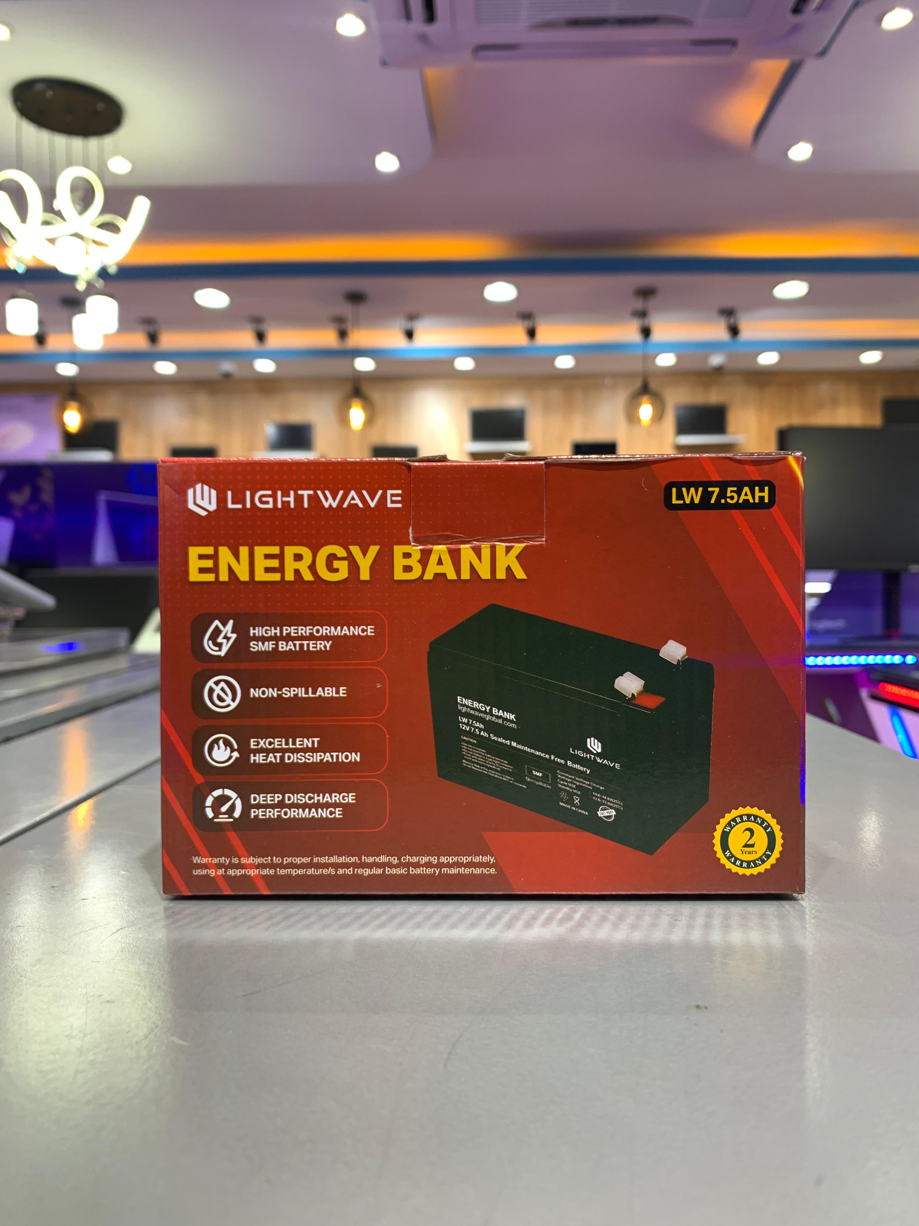 Lightwave 12V/7.5AH Ups battery-High Performance SMF battery