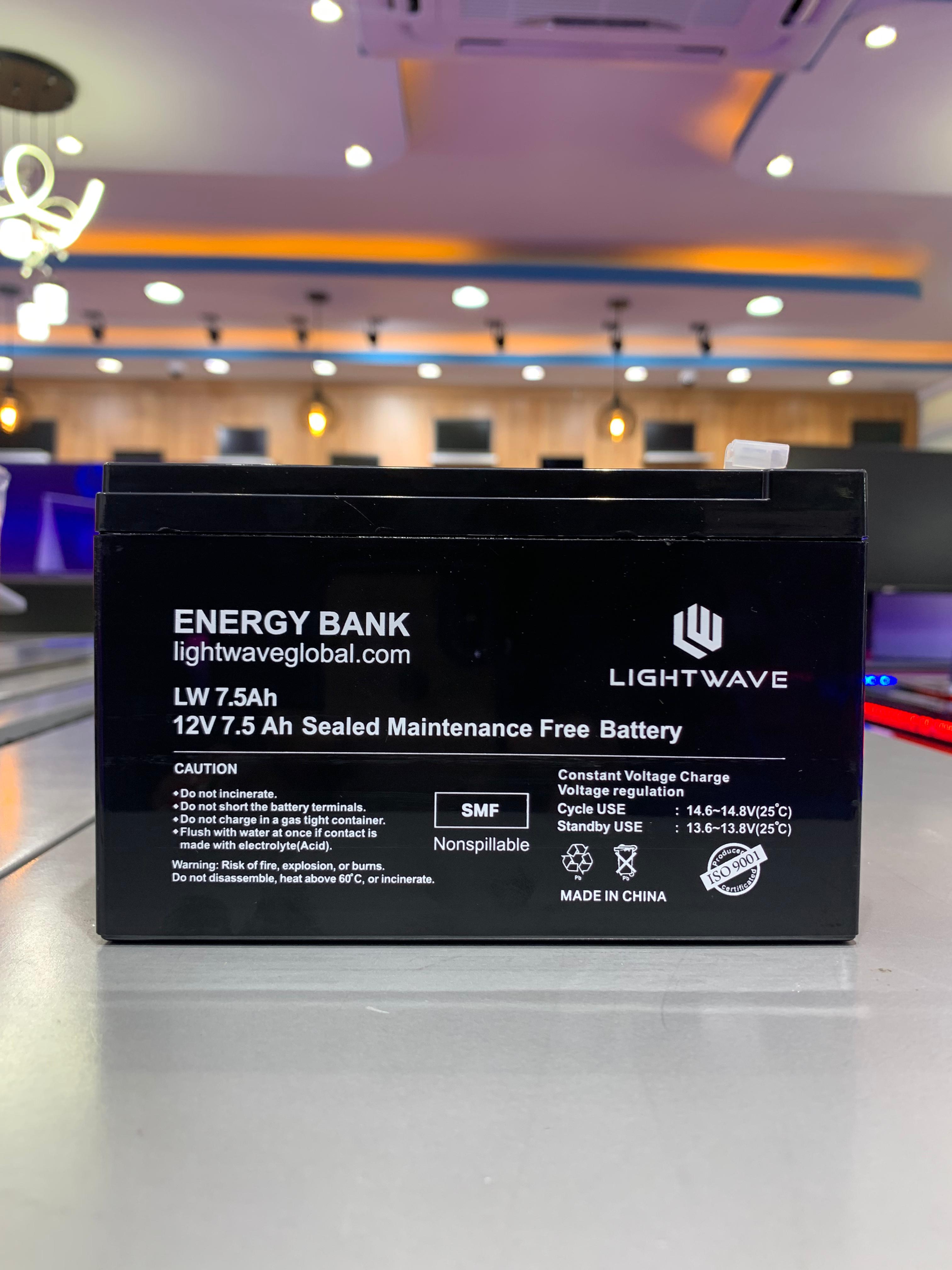 Lightwave 12V/7.5AH Ups battery-High Performance SMF battery