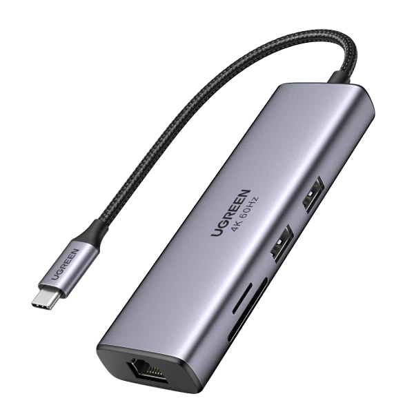UGREEN CM512 60515 7-in-1 4K HDMI USB C Hub- 2*USB3.0/HDMI/RJ45/SD&TF/100W PD