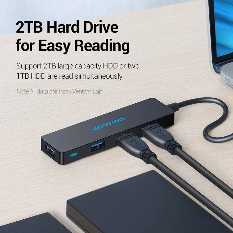 Vention 4-Port USB 3.0 Hub 0.5M Black (VEN CHKBB)