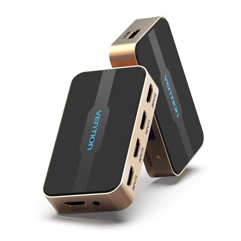 Vention HDMI Switcher 5 In 1 Out Gold