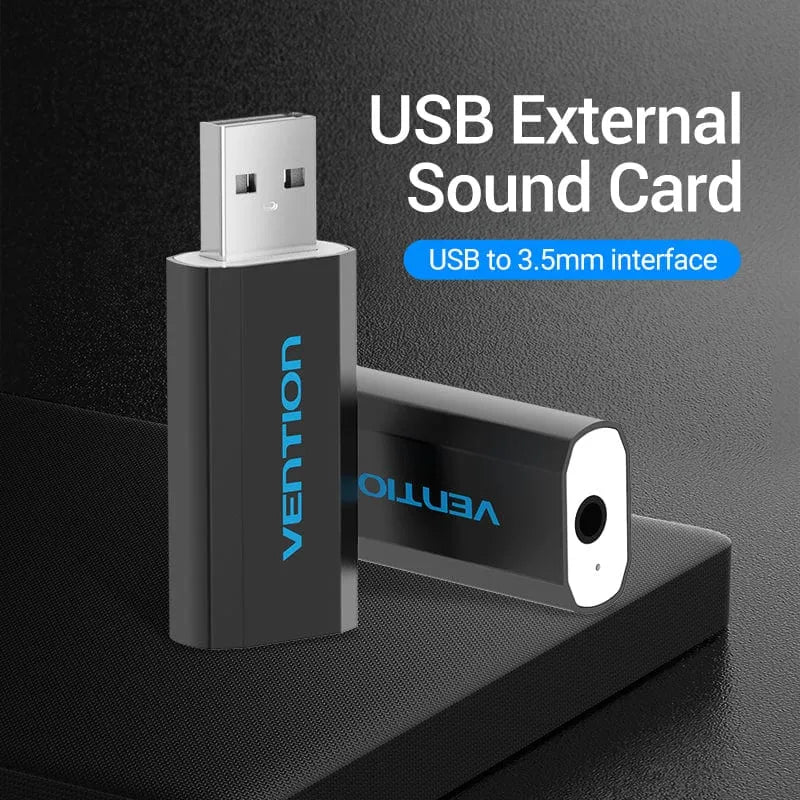 Vention 4 Pole USB External Sound Card Black (VEN VAB-S15-B)