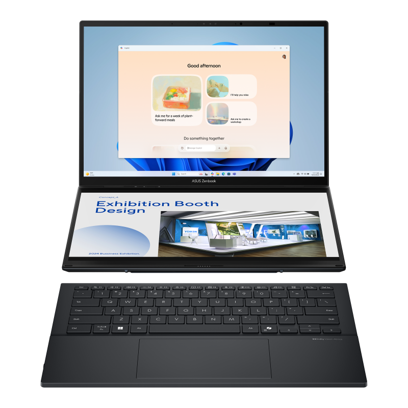 ASUS Zenbook Duo OLED (UX8406MA) Laptop Intel Core Ultra 7 Processor 155H 16GB LPDDR5X RAM 1TB SSD Intel Arc Graphics Dual 14.0" 3K (2880 x 1800) OLED 120Hz Touch Display Detachable full-size Bluetooth magnetic keyboard Inkwell Grey