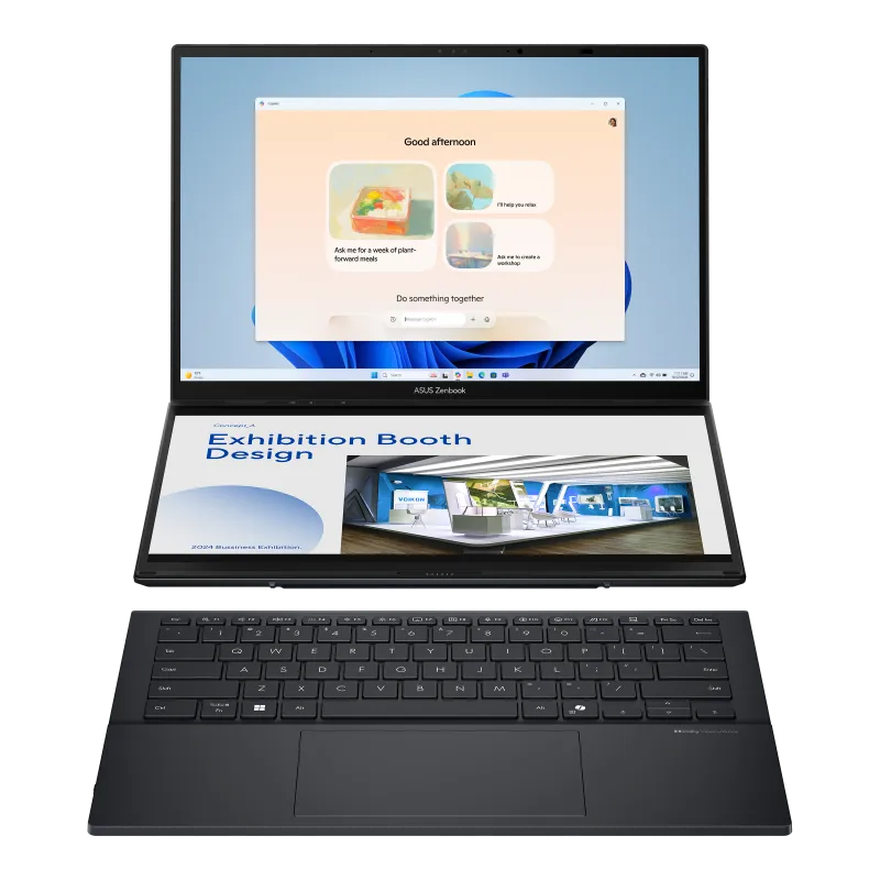 ASUS Zenbook Duo OLED (UX8406MA) Laptop Intel Core Ultra 7 Processor 155H 16GB LPDDR5X RAM 1TB SSD Intel Arc Graphics Dual 14.0" 3K (2880 x 1800) OLED 120Hz Touch Display Detachable full-size Bluetooth magnetic keyboard Inkwell Grey
