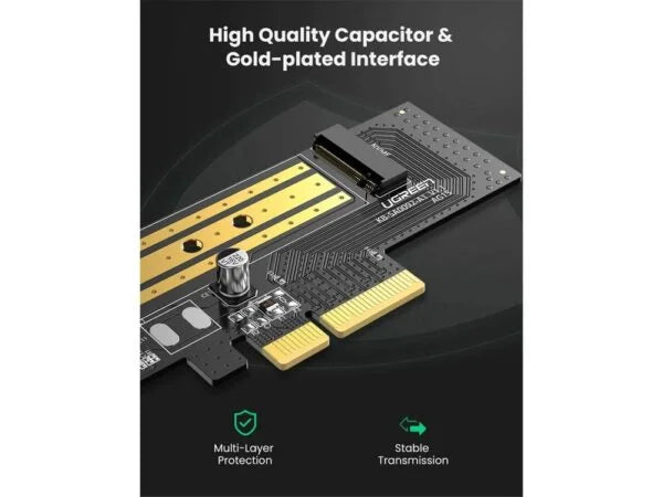 Ugreen CM302 70503 M.2 NVME to PCI-E 3.0×4 Express Card Adapter – Support 2230 2242 2260 2280 M.2 SSD