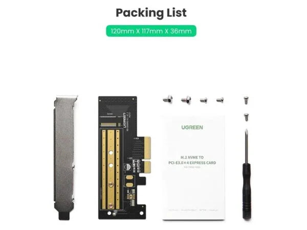 Ugreen CM302 70503 M.2 NVME to PCI-E 3.0×4 Express Card Adapter – Support 2230 2242 2260 2280 M.2 SSD