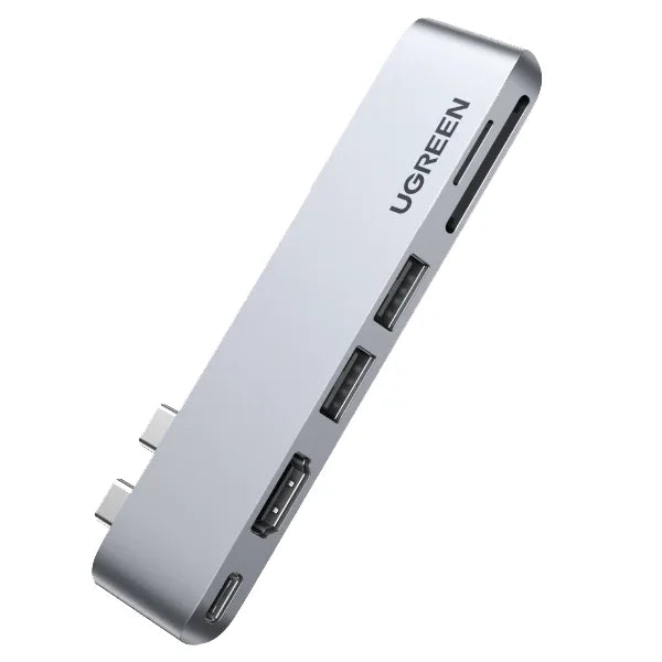 UGREEN CM380 80856 6-in-2 USB-C To 1 x HDMI, 2 x USB 3.0 Type-A Ports, 1 x SD Card Reader, 1 x TF (MicroSD) Card Reader, 1 x Thunderbolt 3 Port Multifunction Adapter