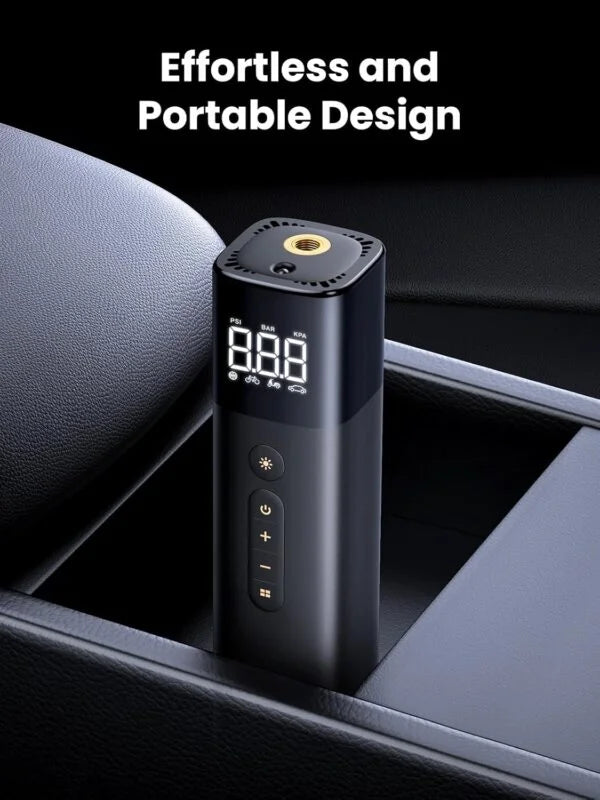 UGREEN Tyre Inflator Portable Air Pump 150PSI/10.3BAR DC 12V Air Compressor with LED Light, Tire Pressure Detection for Car, Bike, Motorcycle, Ball, Air Mattress, Pool Toys