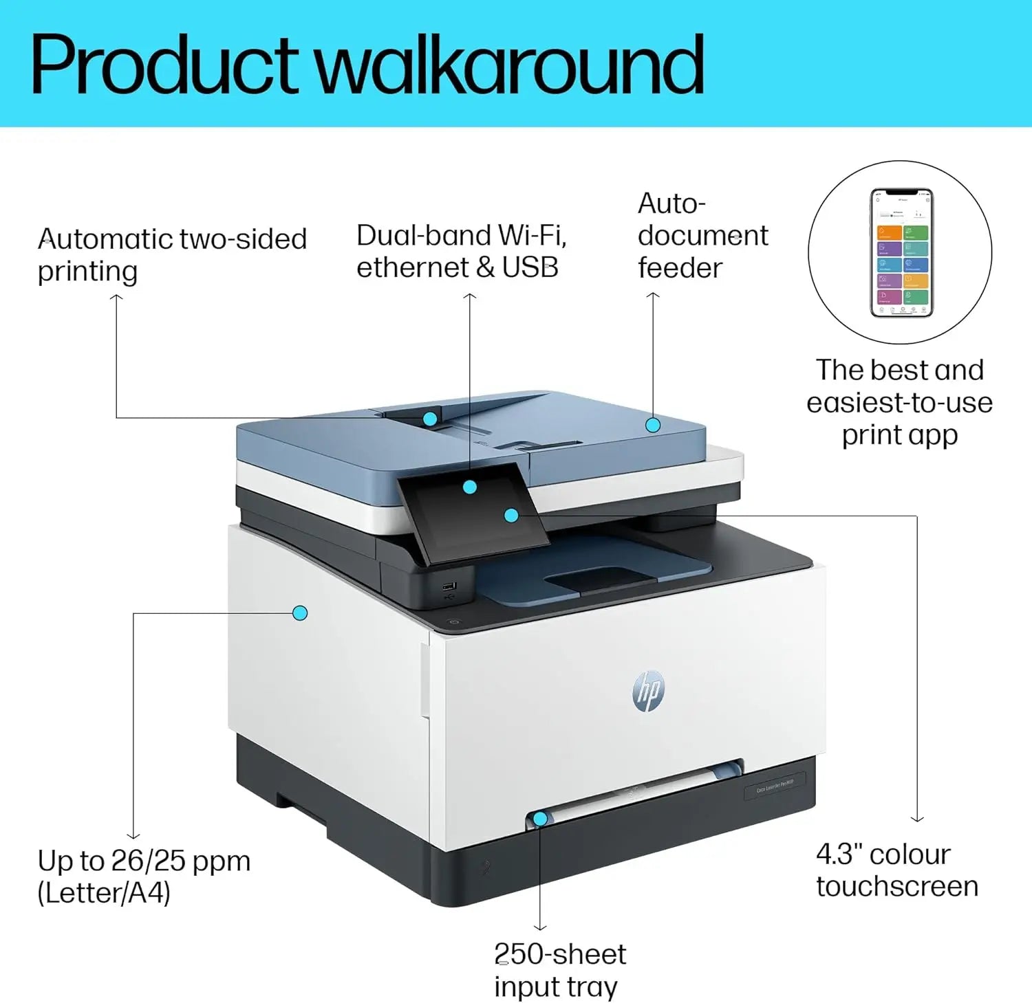 HP Color LaserJet Pro MFP 3303fdw Network Printer-Print Copy Scan