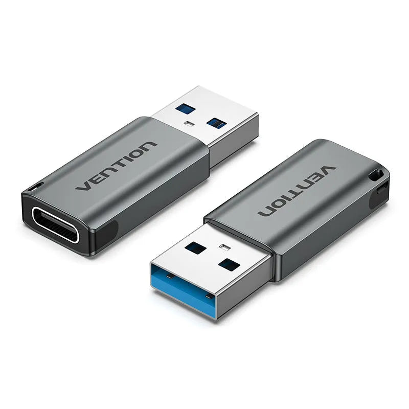 Vention USB 3.0 Male to USB-C Female Adapter Gray Aluminum Alloy Type (VEN CDPH0)