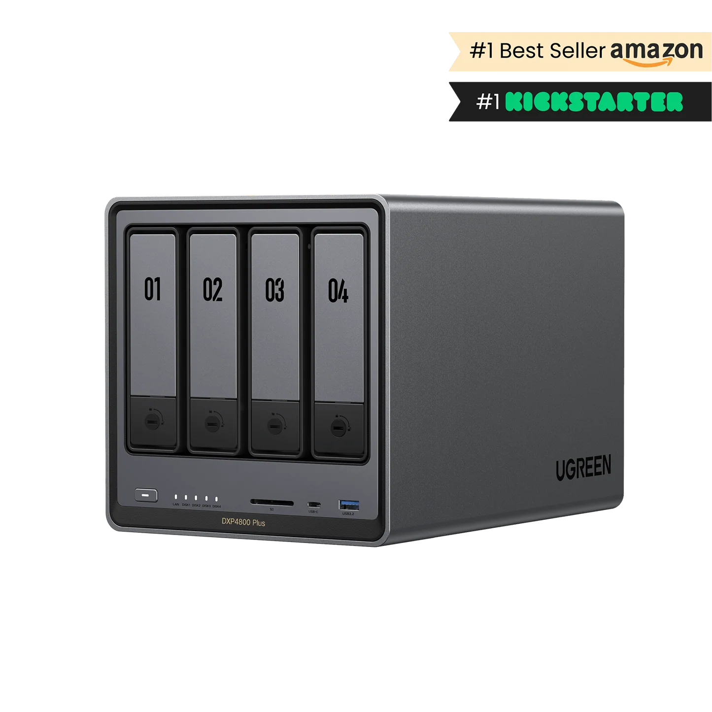 UGREEN NASync DXP4800 Plus 4-Bay Desktop NAS, Intel Pentium Gold 8505 5-Core CPU, 8GB DDR5 RAM, 128G SSD Network Attached Storage (Diskless)