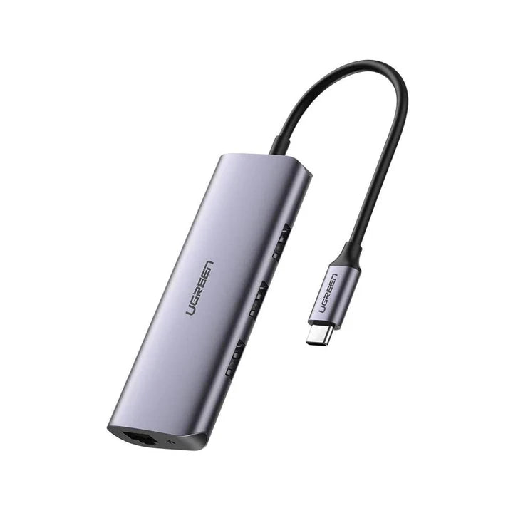 UGREEN USB-C to 3 USB 3.0 A Hub + Gigabit RJ45 + 100W PD 5 In 1 Docking Station CM252 60717